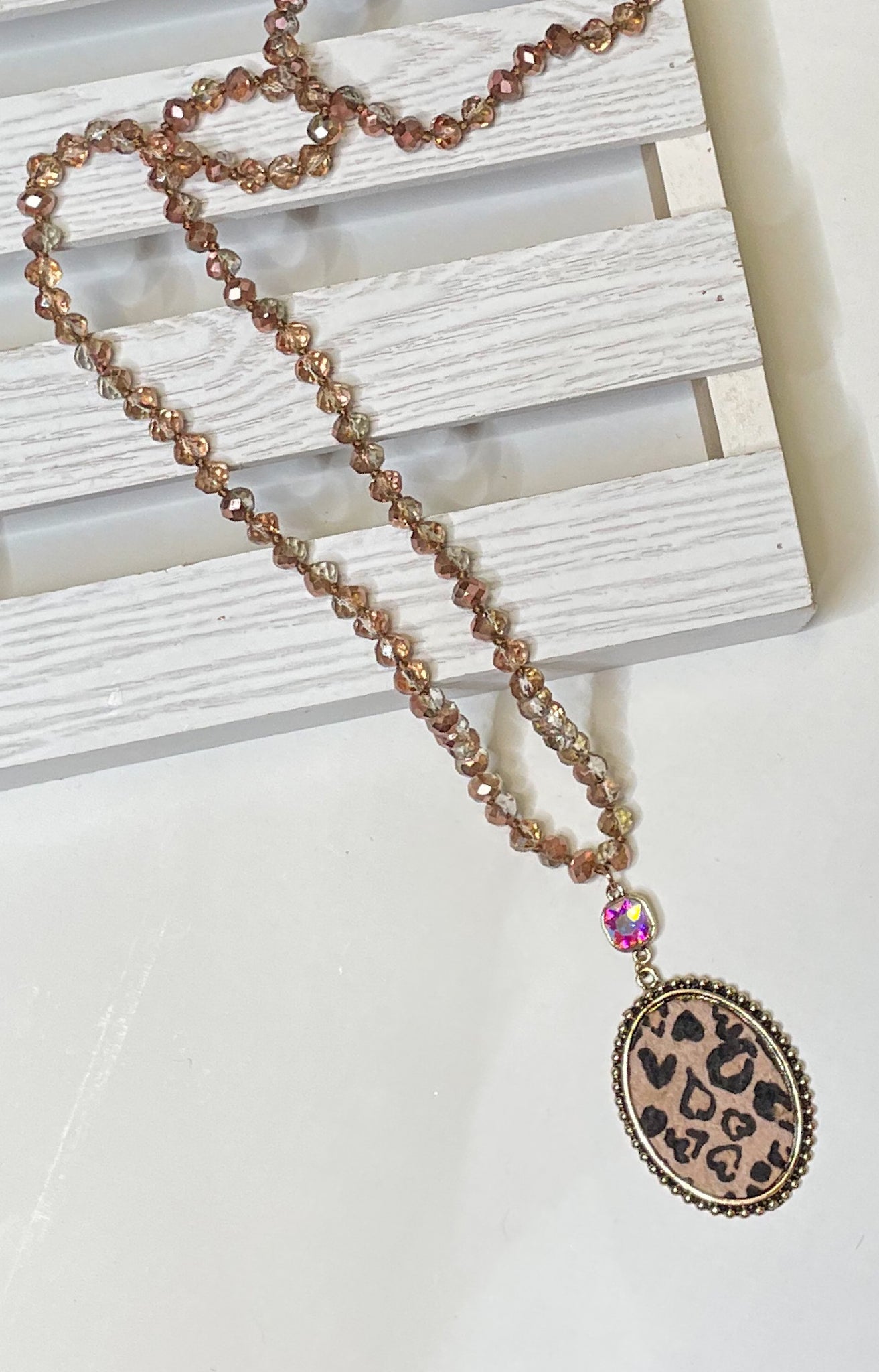 Rose Gold Leopard Pendant Necklace