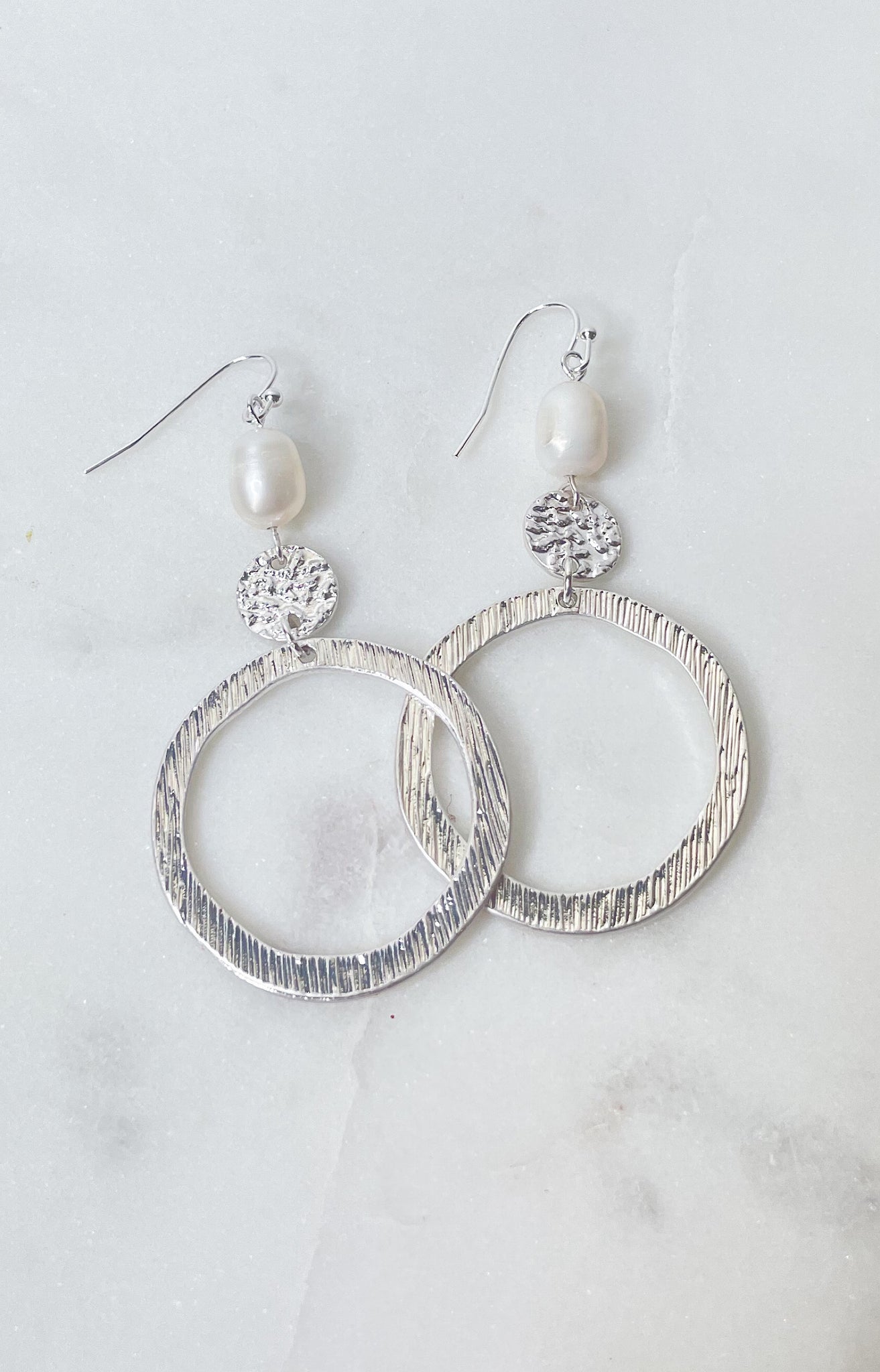 Silver Pearl Drop Earrings