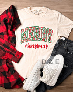 Merry Christmas Leopard Tee