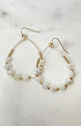 White Teardrop Earrings