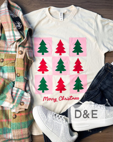 Checkered Christmas Tree Tee