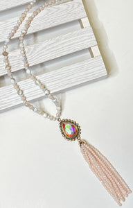 Multi Beige Pendant Necklace