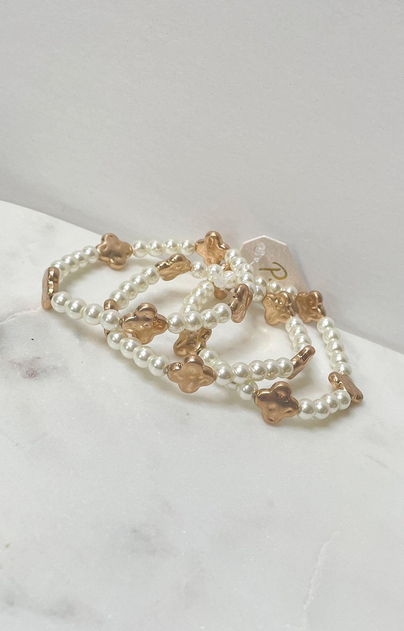 Clover & Pearls Bracelet Set