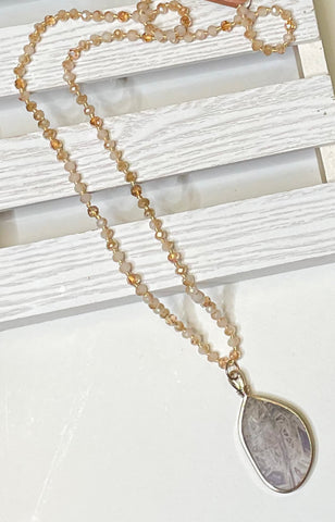 Beige Marble Stone Necklace