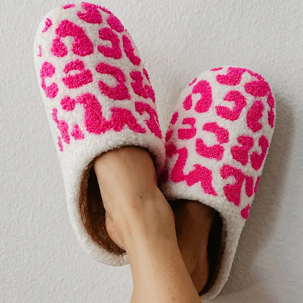Pink Leopard Luxe Slippers