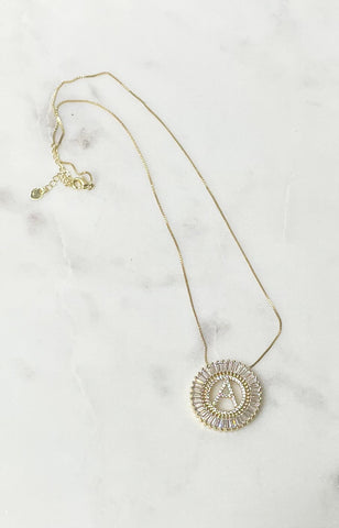 Sunburst Initial Necklace