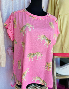 Leopards & Fushia Top