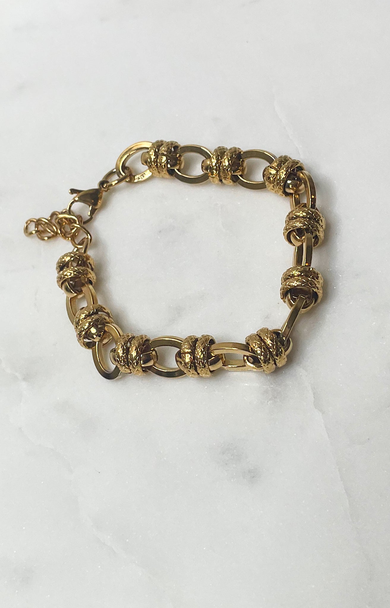 Gold Steel Chain Layering Bracelet