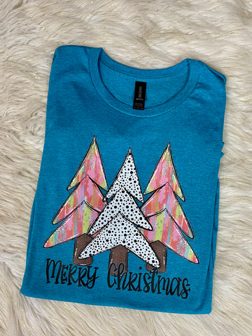 Watercolor Merry Christmas Tee