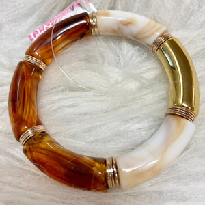 Tortoise/Gold Bamboo Bracelet