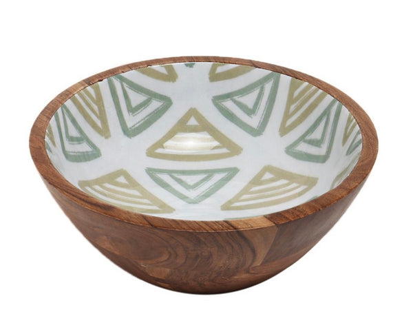 Acacia Wood Decal Bowl