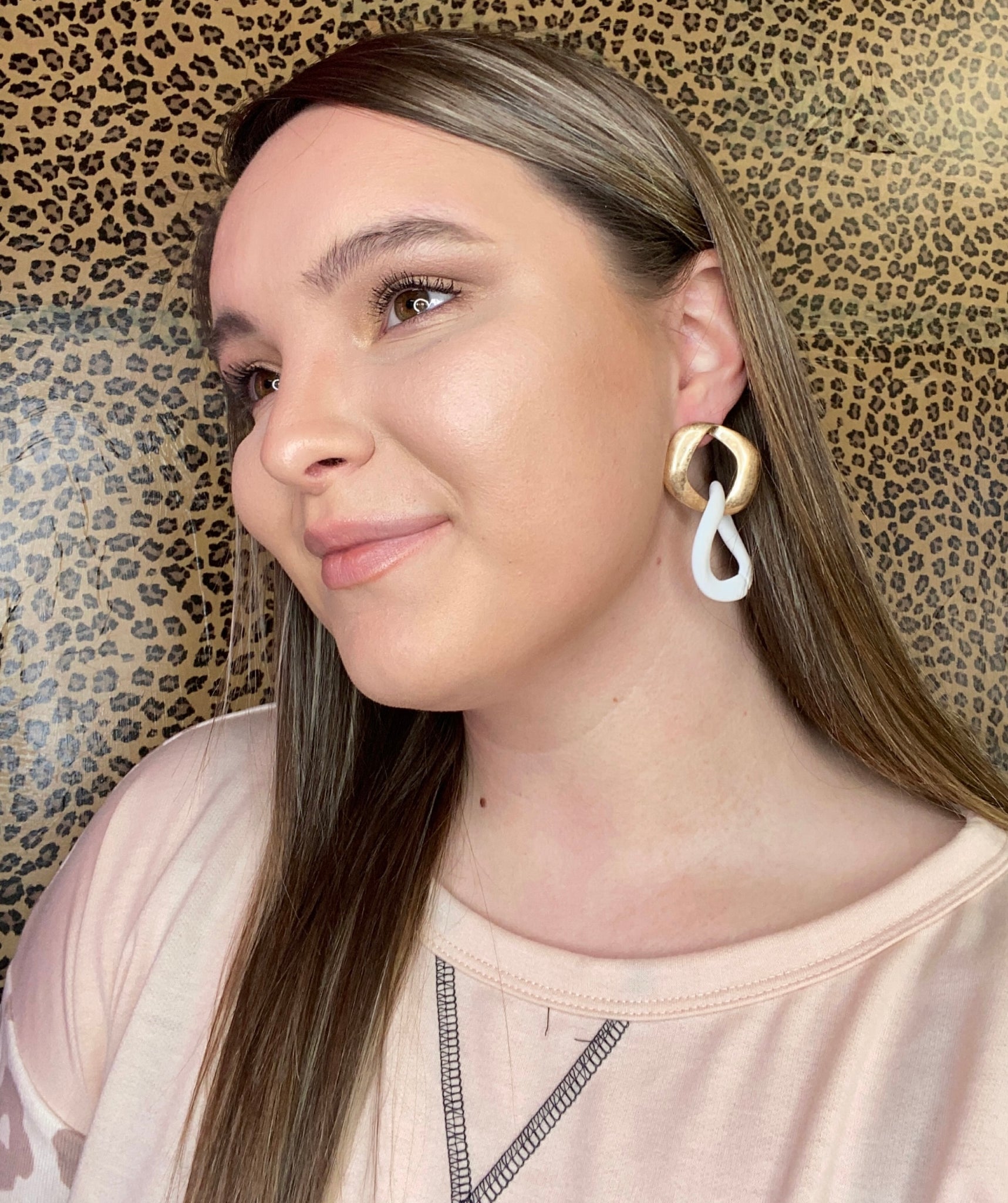 White/Gold Tatum Earrings