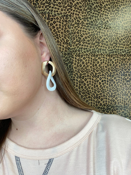 White/Gold Tatum Earrings
